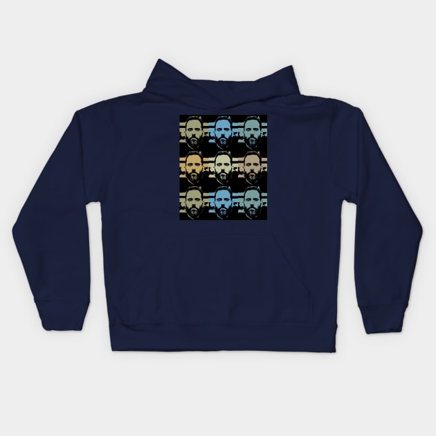 Jack Smith - Pop Art - blues and greens Kids Hoodie by Tainted